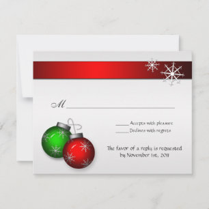 Christmas Ornaments Wedding Reply cards