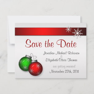Christmas Ornaments Wedding Save the Date Invitation