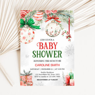 Christmas Ornaments Winter Baby Shower Invitation