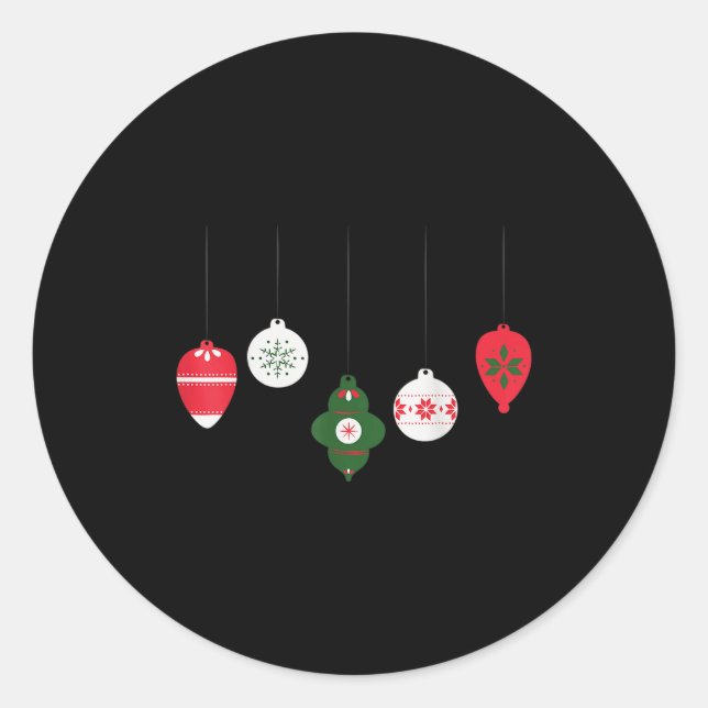 Christmas Ornaments Winter Holiday Seasonal  Classic Round Sticker (Front)