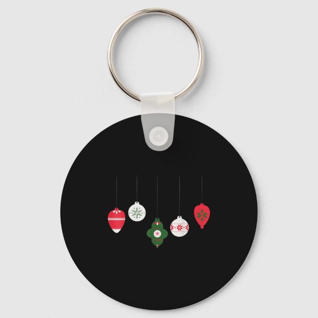 Christmas Ornaments Winter Holiday Seasonal  Key Ring (Front)