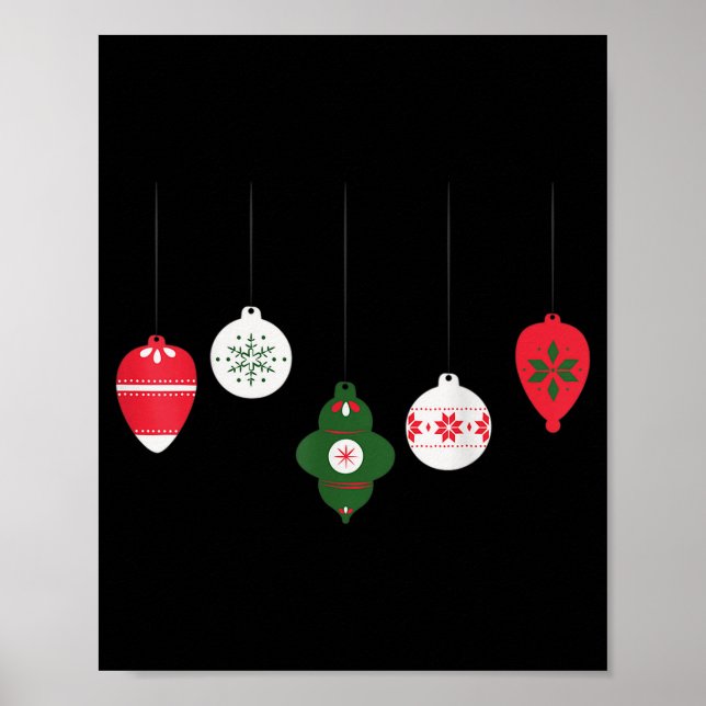 Christmas Ornaments Winter Holiday Seasonal  Poster (Front)