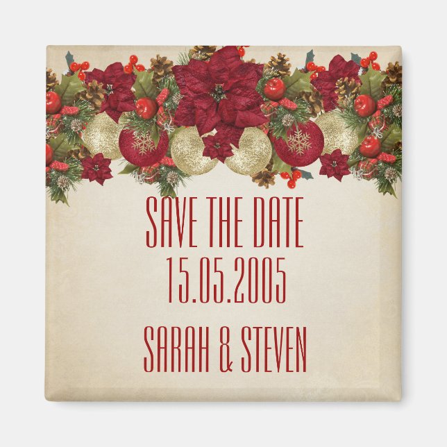 Christmas Ornaments Winter Save the date Magnet (Front)
