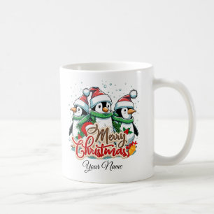 Christmas, ornaments with penguins 05 coffee mug