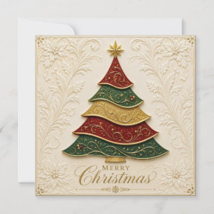 Christmas Ornate Gold Enamel Tree Card