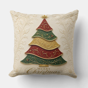 Christmas Ornate Gold Enamel Tree Cushion