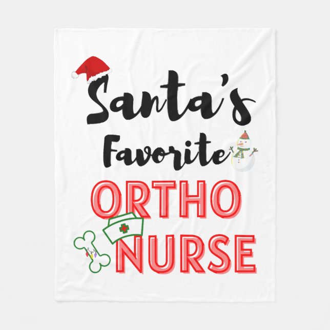 Christmas Orthopaedic Nurse Fleece Blanket (Front)
