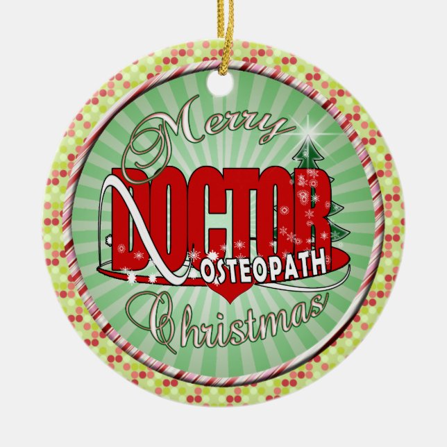 CHRISTMAS OSTEOPATH DOCTOR CERAMIC TREE DECORATION (Front)