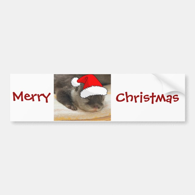 Christmas Otter Bumper Sticker (Front)
