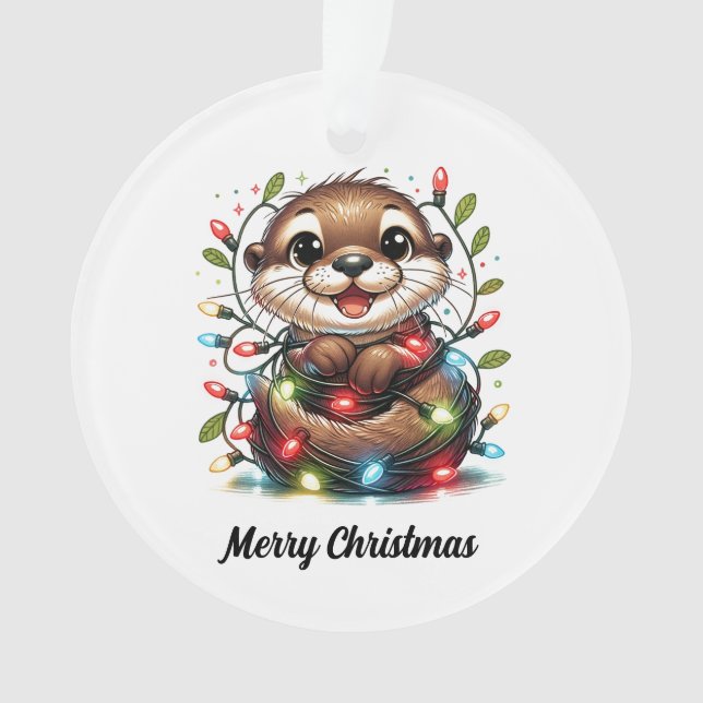 Christmas Otter Christmas Ornament (Front)