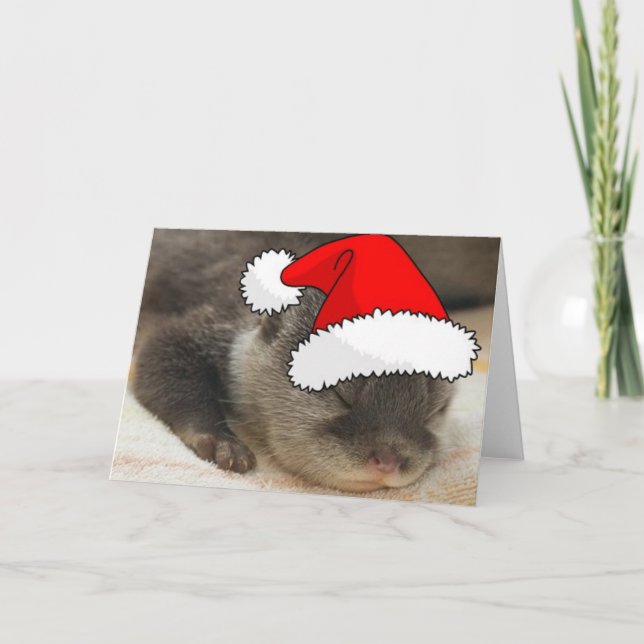 Christmas Otter Holiday Card (Front)