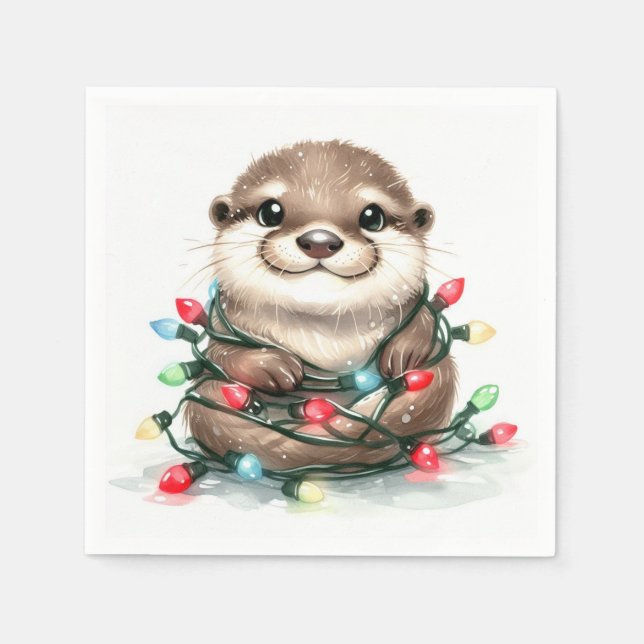 Christmas Otter Napkin (Front)