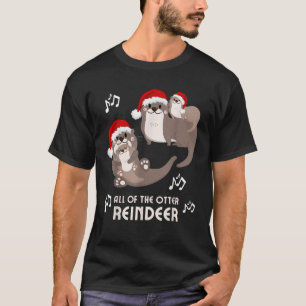 Christmas Otter Puns All of the Otter Reindeer Boy T-Shirt