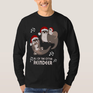 Christmas Otter Puns All of the Otter Reindeer Boy T-Shirt