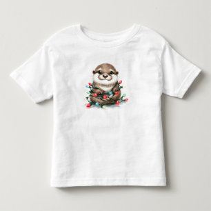 Christmas Otter Toddler T-Shirt