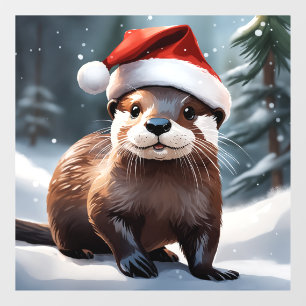 Christmas Otter Window Cling