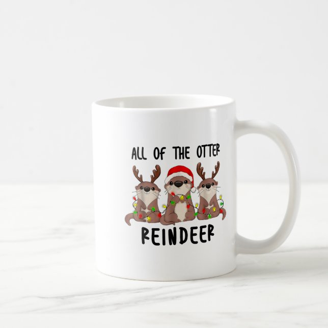 Christmas Otters Cute All Of The Otter Reindeer  Coffee Mug (Right)