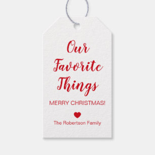 Christmas Our Favourite Things for Holiday Season Gift Tags