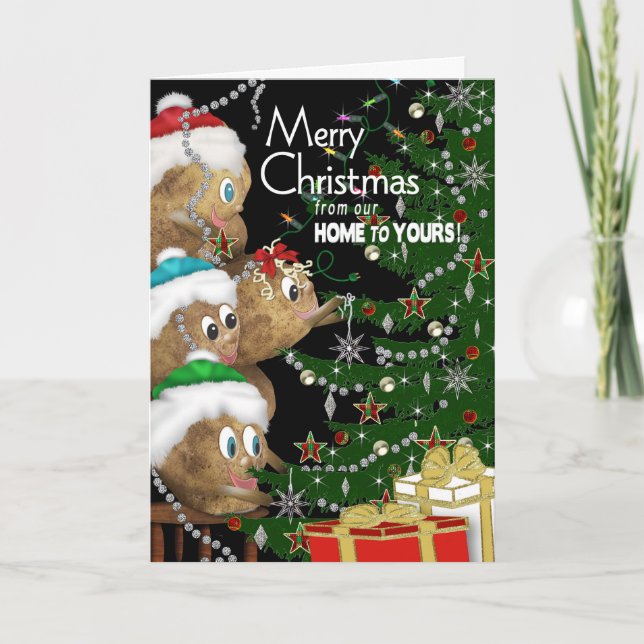 CHRISTMAS - Our Home to Yours - POTATO FAMILY Holiday Card (Front)