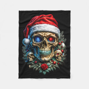 Christmas Outfit Skull Christmas Death Heavy Xmas  Fleece Blanket