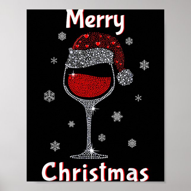 Christmas Outfit Women Wine Gl Funny Christmas  Poster (Front)