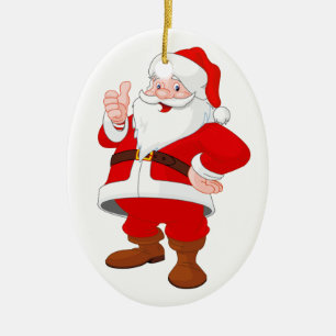 Christmas Oval Ornament/Santa Claus Ceramic Tree Decoration