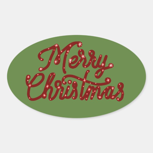 Christmas Oval Sticker (Front)