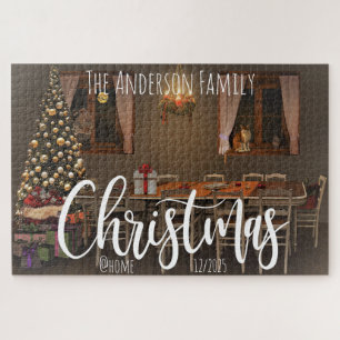 Christmas Overlay Add Name Place Date Upload Photo Jigsaw Puzzle