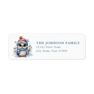Christmas Owl Address Labels