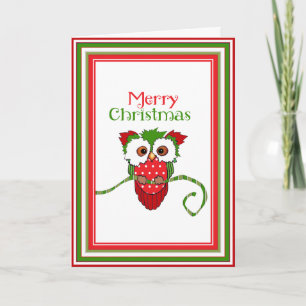 Christmas Owl Bird Greeting Card