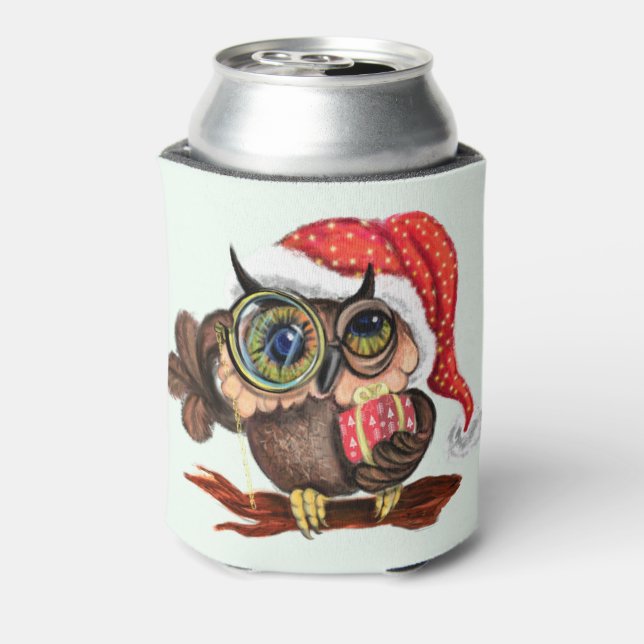 Christmas Owl Can Cooler (Can Back)