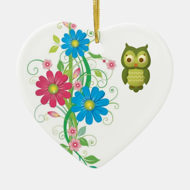 Christmas Owl Ceramic Tree Decoration (Front)
