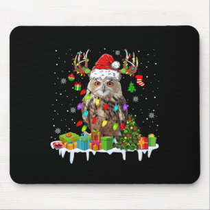 Christmas Owl Cute Christmas Lights Reindeer Santa Mouse Mat