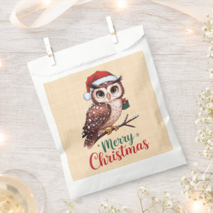 Christmas owl - Festive design Merry Christmas Favour Bags