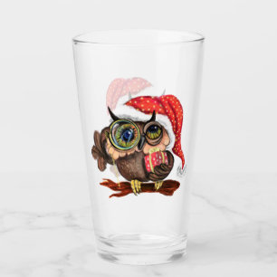 Christmas Owl Glass