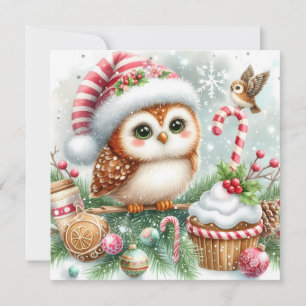 Christmas Owl Greeting Card