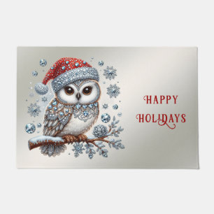 Christmas Owl Holiday Doormat