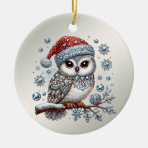 Christmas Owl Holiday Ornament