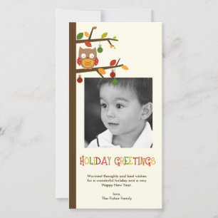 Christmas Owl Holiday Photo Card
