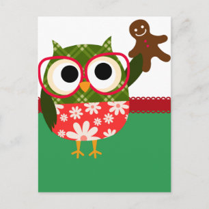 Christmas Owl Holiday Postcard