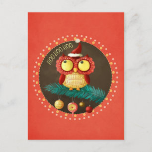 Christmas Owl Holiday Postcard