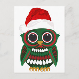 Christmas Owl Holiday Postcard