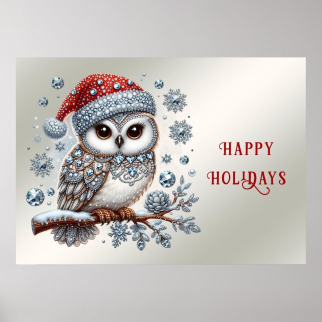 Christmas Owl Holiday Poster (Front)
