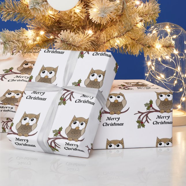 Christmas Owl Holiday wrapping paper (Holidays)