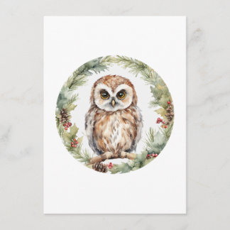 christmas owl illustration owl wall art holiday  advice card