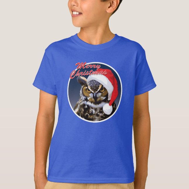 Christmas Owl - Kids' Basic Hanes T-Shirt (Front)