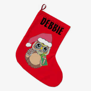 Christmas Owl Large Christmas Stocking