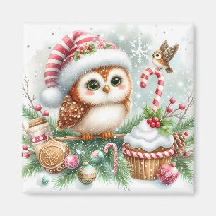 Christmas Owl Magnet