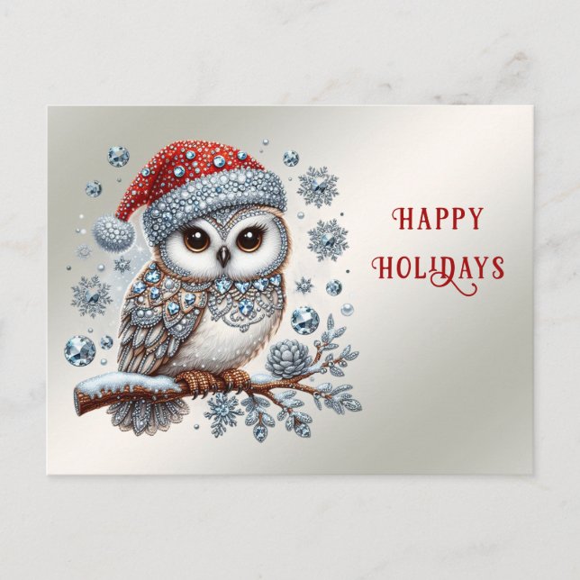 Christmas Owl Postcard (Front)