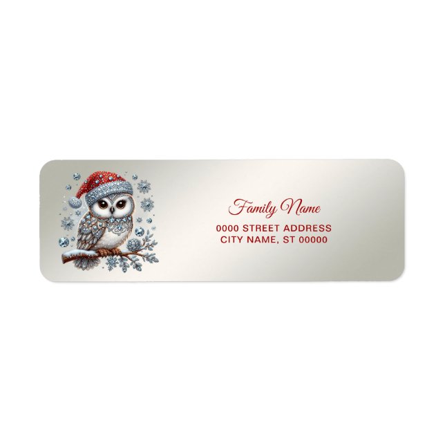 Christmas Owl Return Address (Front)